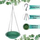2 x Hanging Bird Feeder Tray with Drainage Holes for Outside Fit Most Seed, Rugged Recycled Plastic Feeding Station, Great for Attracting Wild Birds (12 inch, Green)