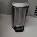 Cesun Small Bathroom Trash Can with Lid Soft Close, Step Pedal, 6 Liter / 1.6 Gallon Stainless Steel Mini Garbage Can for Office, Outdoor Trash Bin with Removable Inner Bucket (Silver)