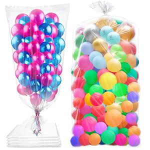 4 Pcs 98.4 x 59 Inches Large Balloon Bags for Transport, Big Plastic Balloon Storage Bag,Clear Balloon Drop Bag, Giant Carrying Storage Bags for Wedding Birthday Party Supplies