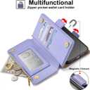 Antsturdy Compatible with Motorola Moto G Stylus 5G 2022 Wallet Case with Card Holder for Women Men Phone Case RFID Blocking PU Leather Flip Cover with Strap Zipper Credit Card Slots,Light Purple