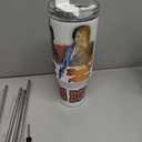 DS 4 Pack 40 oz Sublimation Tumbler with Handle Insulated Large Sublimation Tumblers Bulk with Lids and Straws Stainless Steel Coffee Mugs for DIY Craft Heat Press Print (White)