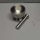 Bekith Mortar and Pestle Sets 18/8 Brushed Stainless Steel Spice Grinder Pill Crusher Molcajete Herb Bowl