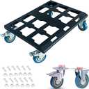 Duty Tool Box Dolly Compatible with Milwaukee Packout Carts, Fit for Packout Tool Box Made of Metal, Withstand up to 220 Lbs of Pressure, Milwaukee Dolly with Screws (Black, 1)