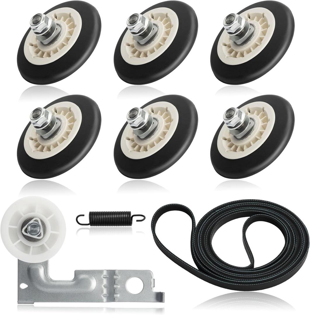 Upgrade Dryer Roller Kit for Lg Dryer Drum Roller Kit for Kenmore Dryer DLEX8000V DLEX8100V DLGX9001V 79681072310, One-Piece Injection Molding Technology High-Quality Galvanized Steel