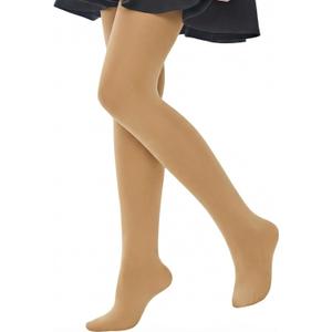 3 x leg elegant Ballet Footed Dance Tights for Toddler and Kids Girls 50D (Beige)
