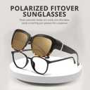 LVIOE Polarized Fit Over Glasses Sunglasses Women, Oversized Square Sun Glasses UV400 Protection Shades LS4205 (A2 Brown Tor/Brown)