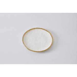 Pampa Bay Porcelain Round Salad Plate, 8.5 x 8.5 Inch., White/Gold, Oven and Dishwasher Safe