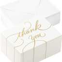 Hallmark Thank You Cards, Gold Foil Script (100 Thank You Notes with Envelopes) for Wedding, Baby Shower, Bridal Shower, Graduation