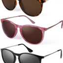 FIMOSON Night Vision Glasses for Women Men, Polarized Trendy Yellow Lens Glasses for Night Driving, UV400 Protection (A07 Black/Pink/Leopard/ Multicoloured Lens)