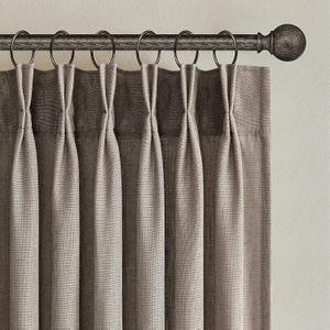 100 Inches Long Pleated Sheer Curtains,Dark Linen Blended Light Filtering Window Curtains 100 Length 2 Panels for Living Room Bedroom Pinch Pleat Drapes with Hooks 2 Panels 40" Wx100 L,Light Brown