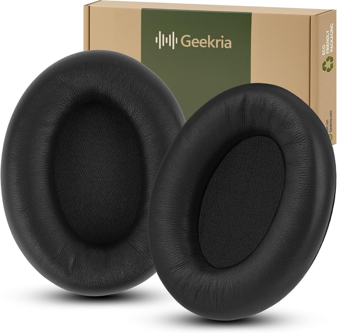 Geekria Elite Sheepskin Replacement Ear Pads for Sony WH-1000XM4 (WH1000XM4) Headphones Ear Cushions, Repair Parts (Black)