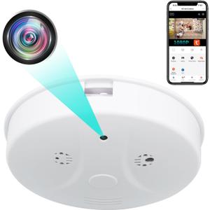 Smoke Detector Camera Wireless HD 1080P Indoor Camera Hidden WiFi with Night Vision Motion Detection Real-Time Nanny Cam for Home Office Security Cam