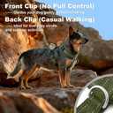 No Pull Dog Harness with Handle, Soft Mesh Padded Adjustable for Dogs | Reflective Easy Walk Harness with Front Clip for Training, Running & Outdoor (Ranger Green, L)