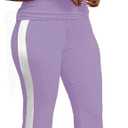 PINSV Women's 2 Piece Outfits Short Sleeve Tops Sweatpants Colorblock Bodycon Lounge Sets Tracksuit (XL)