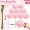 Fake Chrysanthemum Flowers Bulk, 10 Pcs Artificial Chrysanthemums Ball Flowers with Glue for Home Office, Wedding Bouquets, Garden Party, 10.6 Inch (Light Pink)