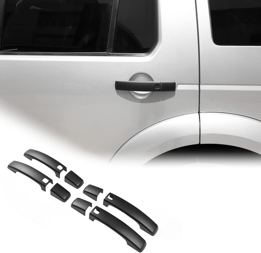 ABS Outside Exterior Door Handle Covers for Land Rover Discovery 4 LR4 2010-2016 Car Side Door Handle Cover Trim Sticker Styling Accessories (with Smart Hole, Matte Black)