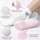 5 Paris Cute Pilates Grip Socks for Women Ruffle Embroidery Non Slip Cotton Yoga Socks for Ballet Barre Workout Hospital Pilates Lover Gifts (White)