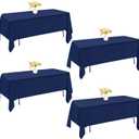 2 Pack Navy Blue Rectangle Polyester Tablecloth 60x102 Inch Washable Polyester Table Cover for Wedding Dining Table Buffet Parties Banquet Decor