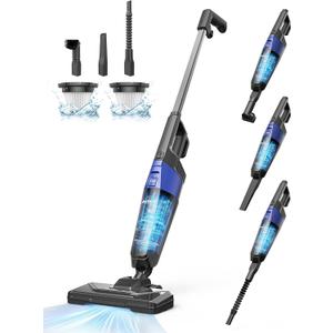 Small Vacuum Cleaner, Aspiron Stick Vacuum Cleaner with 20kPa Powerful Suction & 0.88QT Dust Cup and 16ft Power Cord, 5-in-1 Handheld Lightweight Bagless Vacuum Cleaner Carpet and Floor for Pet
