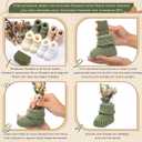 Tranqun Baby Shower Booties Centerpiece Knitted Booties to Fill with Flowers DIY Boho Rustic Table Decor for Flower Baby Shower Gender Reveal Party Craft Centerpiece Decor (Classic,Sage Green,4 Sets)