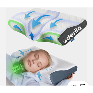 DERILA® Memory Foam Cervical Neck Pillow. Ergonomic Pillow for Sleeping, Snoring