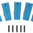 5PK X156L Long Bucket Teeth + 156LPN Long Pins Compatible with Takeuchi TB135 TB145 Bobcat Skid Steer and Mini Excavators 156 TX156 6716001 1914210182