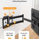 FORGING MOUNT Long Arm TV Wall Mount with Power Strip for 42–80 inch TVs