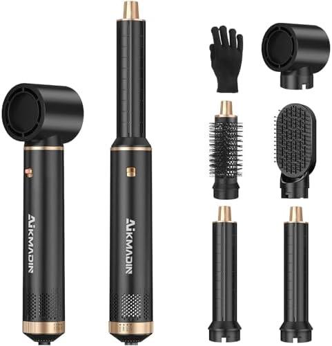 5 in 1 Blow Dryer Brush, Upgrade Hair Dryer Brush Air Curler Air Curling Wrap Styler, Detachable Hot Air Brush Negative Ion Curling Brush Iron, Hair Styling Tools for Drying Curling Straightening