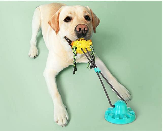 Dog ToysIndestructible Dog Toy with Suction CupDog Chew Toys for Aggressive chewers Rope Toys for Small Medium Large Dogs with Teeth Cleaning and Food Dispensing Features (Blue2)