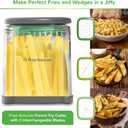 Prep Naturals 3-in-1 Manual French Fry Cutter - Interchangeable Blades for Potato Cutter & Fry Slicer - Functions as Potato Dicer & Food Dicer - Includes Safety Glove - Medium, Gray