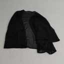  Chiffon Bolero Jacket Evening Wedding Shrugs Long Sleeve Summer Chiffon Topper Chiffon Bridal Crop Top Dress Cape for Women and Girls Black
M