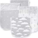 Burp Cloths for Baby Girl - Ultra Absorbent Burping Rags - Anti Shrink Unisex Burpy Clothes - Super Soft Jersey Cotton, Large 21"x10" - Thick for Newborn Cloth Diapers - 6 Pack by Baebae Goods (Grey Clouds)