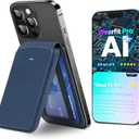 AI Voice Recorder - AI Note Taking Recording Device, Phone Wallet Card Holder Design, Transcribe & Summarize, APP Control Audio Recorder, Supports 137 Languages, for Lectures, Meetings, Calls (Blue)