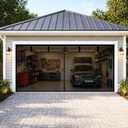 Garage Door Screen 8x8 FT for 1 Car Garage, Heavy Duty Magnetic Garage Screen Door, Reinforced Fiberglass Mesh, Hands Free, Easy Install, Bug Proof