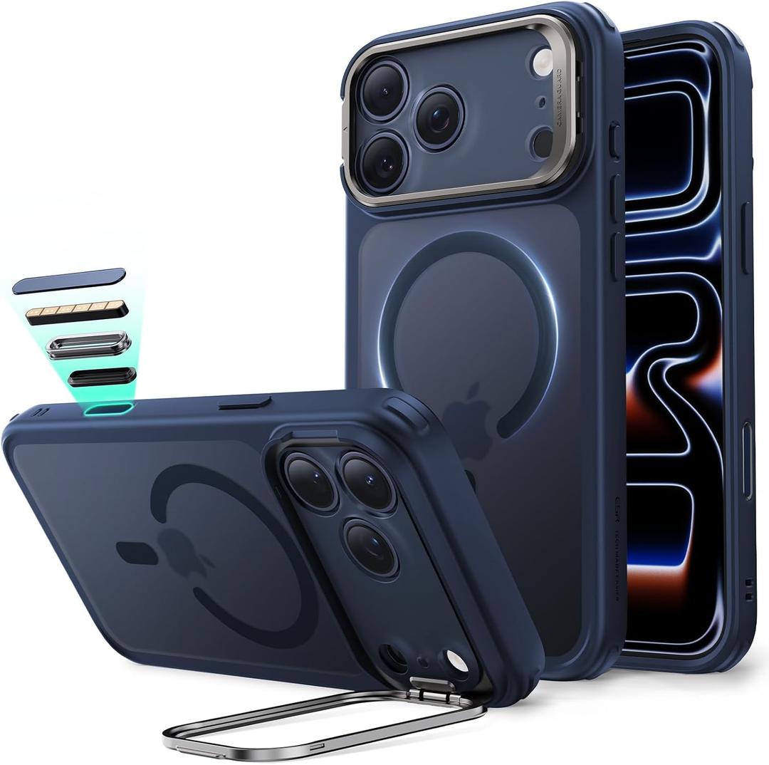 ESR for iPhone 17 Pro Max Case with Stand, Camera Control Cover Compatible with MagSafe, Military-Grade Drop Protection Magnetic Phone Case, Scratch-Resistant Back Cover,Frosted Blue