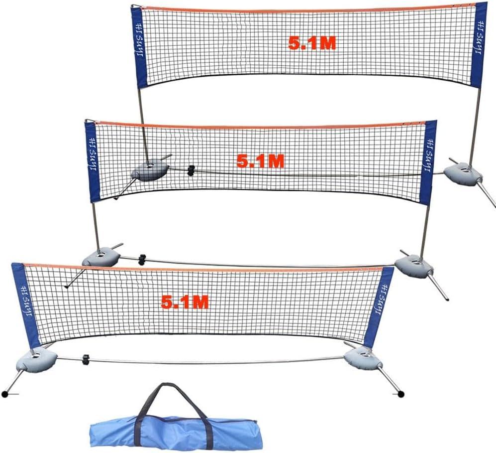 Portable Badminton Volleyball Tennis Net Set Multi-Purpose Sports Equipment with Poles Stand and Carry Bag for Kids Adult Outdoor Exercise