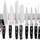 GORILLA GRIP 304 Stainless Steel Magnetic Knife Holder for Wall, 18 in, Magnet Bar for Knives, Tools, Heavy Duty Metal Strip Holds Up to 6 lbs, Kitchen Home Organizer, Non-Adhesive, Drilling Required (Silver)