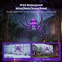 4.2FT Hanging Spider Halloween Decorations Outdoor, 90 LEDs