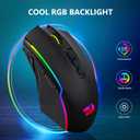 Redragon Gaming Mouse, Wireless Mouse Gaming with 8000 DPI, PC Gaming Mice with Fire Button, RGB Backlit Programmable Ergonomic Mouse Gamer, Rechargeable, 70Hrs for Windows, Mac Gamer, Black