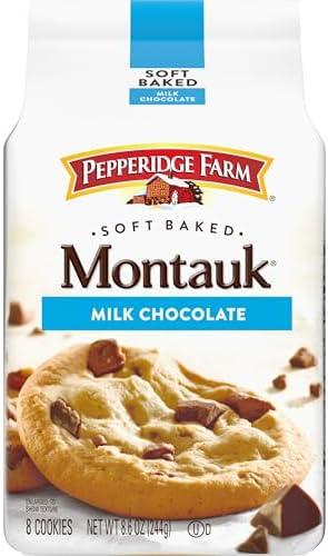 Pepperidge Farm Montauk Soft Baked Milk Chocolate Chunk Cookies, 8.6 Oz Bag (8 Cookies), 05/31/26, Pack Of 3