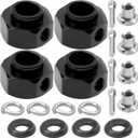 ShareGoo Aluminum RC 12mm Hex Extended Wheel Hex Hub Extension 6mm Offset Spacers Compatible with Traxxas TRX4 TRX6 1/10 RC Crawler (6mm, Black)