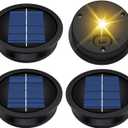 4 Pack Replacement Solar Light Parts(Top Size 3.2 inches, Bottom Size 2.9 inches),7 Lumens Warm White LED Waterproof Solar Light Replacement Top Kit for Outdoor DIY Hanging Lanterns