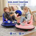 ELEMARA Bumper Car, 1.9MPH Max, 12V Electric Car for Kids W/Parent Remote, Bluetooth Ride on Toys, Ride on Car W/2-Speed, 2 Driving Mode, 360Spin, Music,5 Lighting Mode, DIY Stickers, Blue, Large