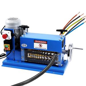 Electric Wire Stripping Machine, 370W 0.06" - 1.5" Automatic Motorized Cable Stripper w/ 75 Feet/Minute Speed, 11 Channels 10 Blades Strip Machinery, Scrap Handling Tool for Recycling Copper