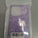 KERZZIL Elegent Pearl Pattern Compatible with iPhone 15 Pro Rectangle Edge Case, Slim Soft TPU Silicone Protective Bumper Cases Cover(Purple Pearl,15 Pro)