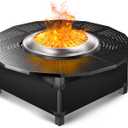 40 in Fire Pit Surround Tabletop for Solo Stove Bonfire and Ranger Wood Burning, Powder-Coated Steel Tabletop for Solo Stove Bonfire Accessories, 24 in Inner, Fits Most Wood Burning Fire Pit.