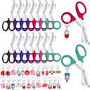 48 Pcs 24 Set Nurses Week Gifts Bulk - 24 Set Bandage Scissors with Funny Keychain, Nursing Scissors Stainless Steel Round Tip, Nurse Appreciation Gifts for Staff Rn Lpn Graduation