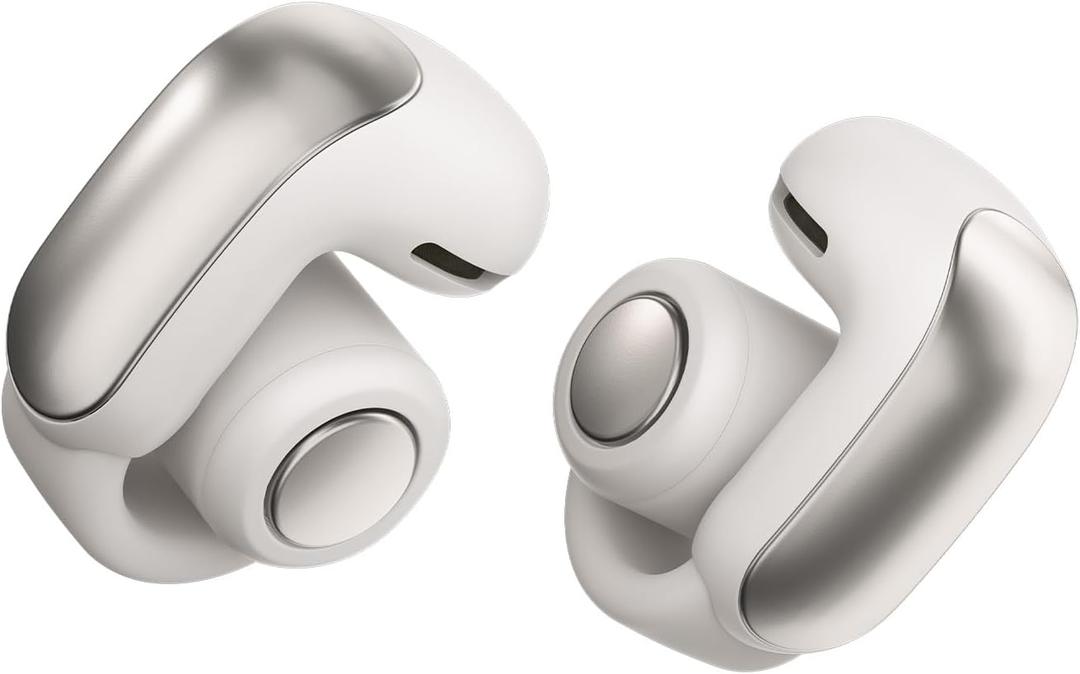 Bose Ultra Open Earbuds - Bluetooth Open Ear Earbuds with OpenAudio for Awareness, Clip-On Design for Comfort, Water Resistant, Up to 48 Hrs of Playtime, White Smoke