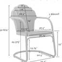 Crosley Furniture Tulip 2-Piece Patio Chair Set Retro Metal Patio Seating for Deck, Porch, Backyard, White, 
Product Dimensions	24.5"D x 20.5"W x 32.88"H
Item Weight	17.6 pounds
