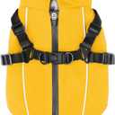 Fiveda Dog Winter Coat Reflective Water-Resistant Jacket, Fleece Lined Windproof Puppy Coat with Back Zipper & D-Ring, Cold Weather Dog Coats for Small Medium Dogs (S, Orange)